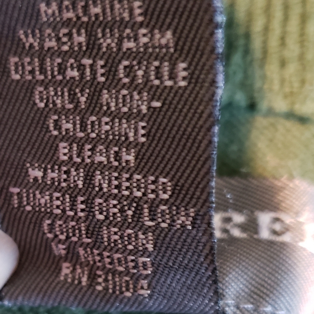 Saddlebred vest Green Beige Print Sz-L - Picture 3 of 6